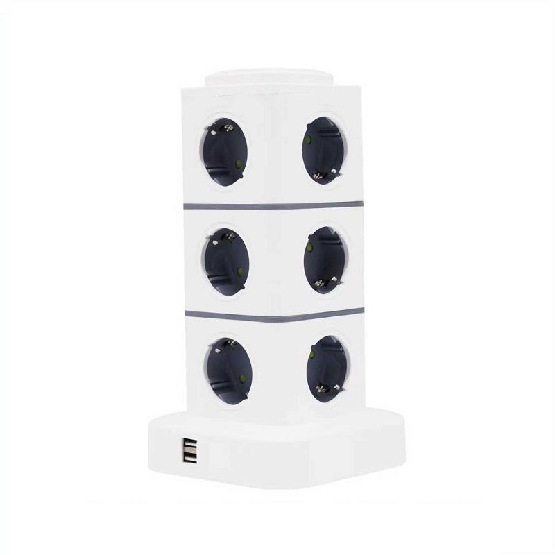 Κάθετο πολύπριζο 12 θέσεων - Σούκο - 2USB - 3m - RC-G12P - 012135