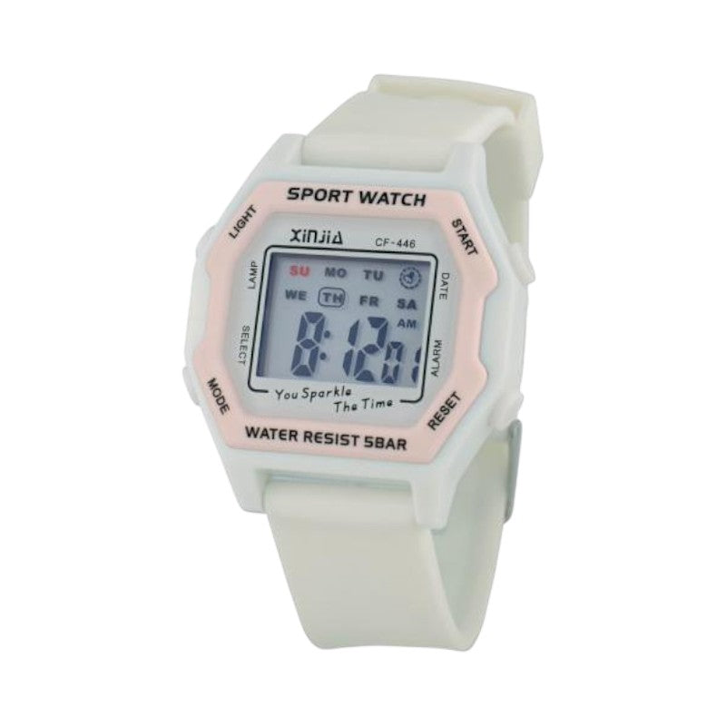 Ψηφιακό ρολόι χειρός - CF446 - 115163 - White/Pink