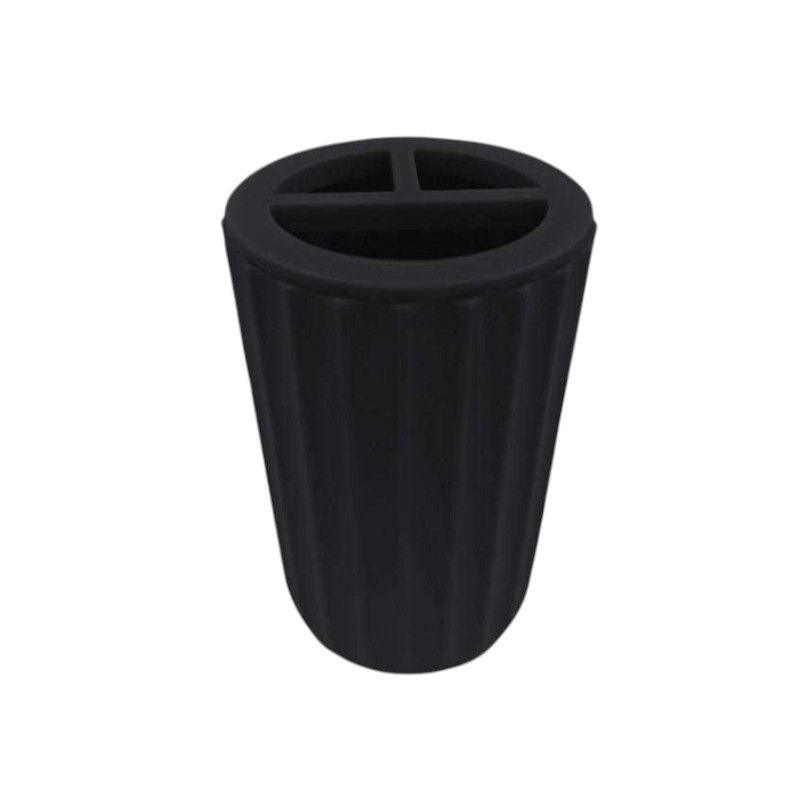Θήκες οδοντόβουρτσας πλαστικές σε σετ 5Χ - Black - 21776