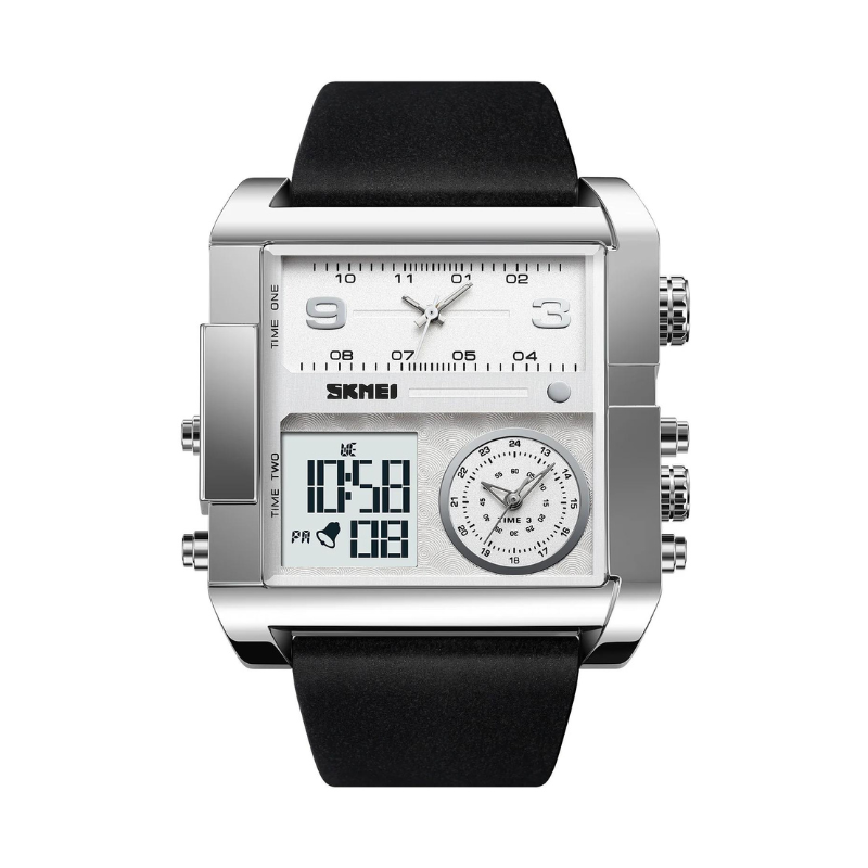 Ψηφιακό/αναλογικό ρολόι χειρός - Skmei - 2020 - Silver/White