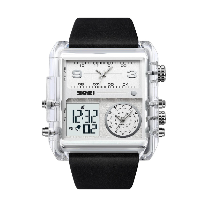 Ψηφιακό/αναλογικό ρολόι χειρός - Skmei - 2020 - White Transparent
