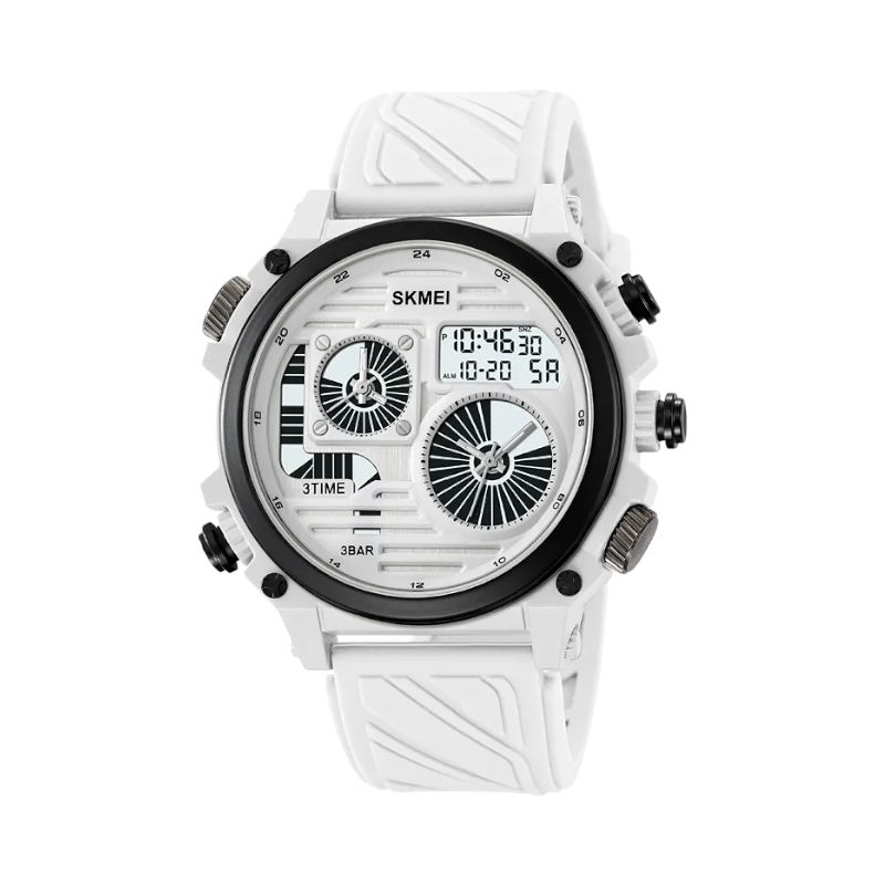 Ψηφιακό/αναλογικό ρολόι χειρός - Skmei - 2202 - White