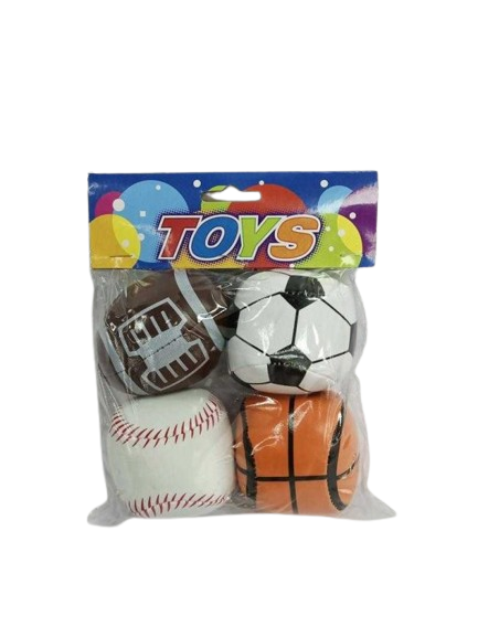 Σετ μαλακά μπαλάκια παιχνιδιού - No.2.5 - 4pcs - 0648-37 - 222070