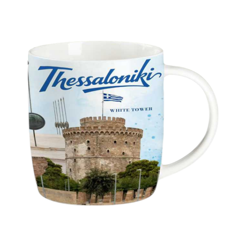 Σετ κεραμική κούπα Souvenir με κουτάλι - Thessaloniki - 241116