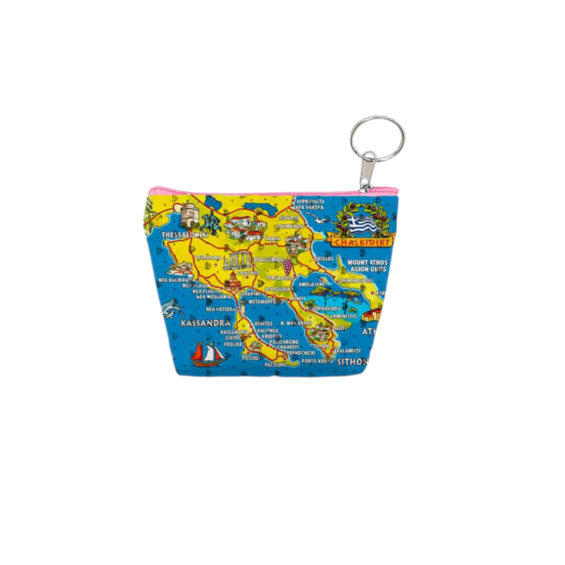 Πορτοφόλι Souvenir μπρελόκ mini - Σετ 10pcs - PVC - Chalkidiki - 11*7*4cm - 871802